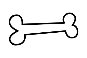 Doodle hand drawn bone illustration isolated on white background.