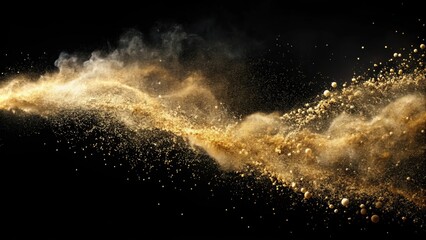 Natural dust particles flowing in air on black background, dust, particles, flow, air, natural, black, background