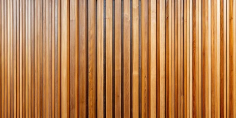 Obraz premium Modern stylish solid wooden battens wall , interior design, home decor, architecture, wooden texture
