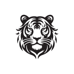 Vector Illustration of Tiger Head Silhouette.