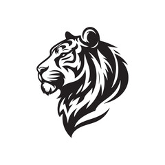 Stylized Tiger Head Silhouette - Vector Design.