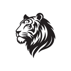 Abstract Tiger Head Silhouette in Vector Format.