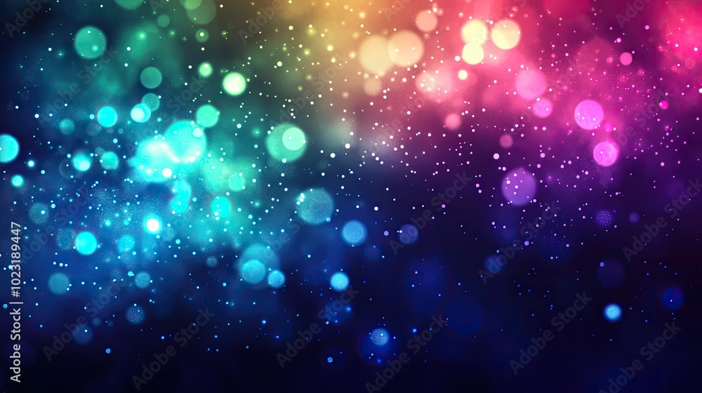 Aufkleber a glowing abstract background with neon lights and particles, creating an otherworldly atmosphere wi