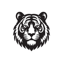 Abstract Tiger Head Silhouette in Vector Format.