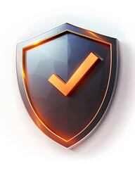 Clean and Professional Shield Icon with Checkmark Representing Security and Protection