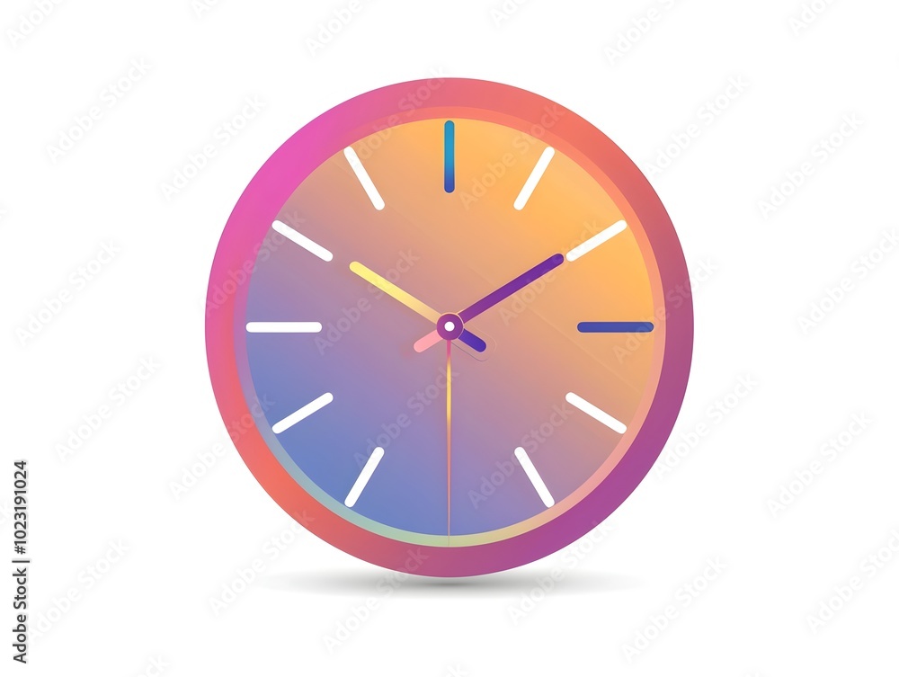 Poster vibrant gradient clock icon symbolizing time management and punctuality