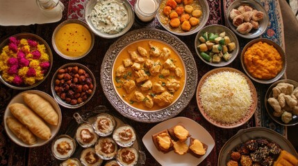 Festive Chicken Meal with Biryani and Korma Delights