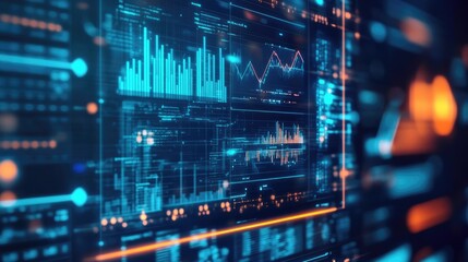 Obraz premium a computer and dashboard business analysis and Data science technology and digital marketing icons