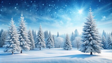 Obraz premium Graphic winter landscape with trees in the background of snow, winter, landscape, trees, snow, graphic design, cold, frost, scenic