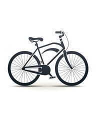 Stylized Bicycle Icon Representing Fitness  Eco Friendly Transportation  and Healthy Lifestyle on White Background