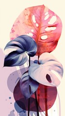 Monstera tropical plant petal art.