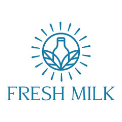 fresh milk flat minimalist logo design
