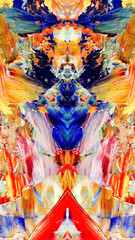 Fototapeta premium Abstract background wallpaper. Ethnic pattern. Mixtures of oil paint. Trendy hand painting canvas. Wall decor and Wall art prints Idea. 3D Texture. Art object