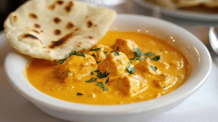 Chicken Korma with Saffron and Naan Bread