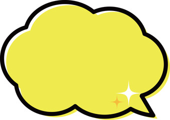 シンプルな漫画のふきだし・吹き出し　カラフル　雲形