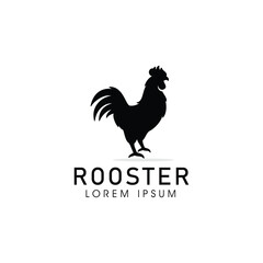 black rooster logo. vector silhouette rooster icon vector illustration on white background