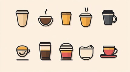 Fototapeta premium icon set about coffee