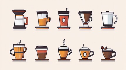 Fototapeta premium icon set about coffee