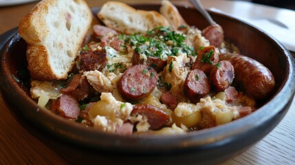 Choucroute Garnie with Smoked Pork and Bread
