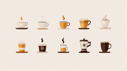  icon set  about coffee