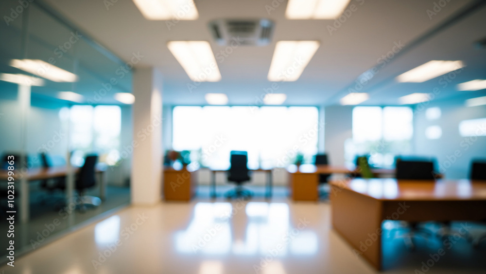 Canvas Prints blurred image of modern office interior with bokeh lights.