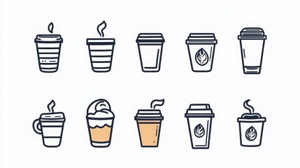  icon set  about coffee