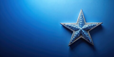 Obraz premium Star surrounded by blue background with gold stars, star, blue, background, gold, celestial, night sky, glowing