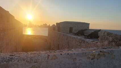 sunset over the city