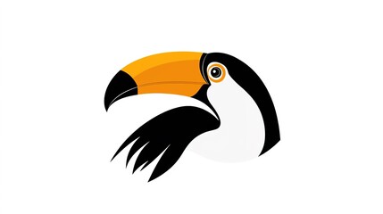 Fototapeta premium Close-up of a Colorful Toucan Head on White Background
