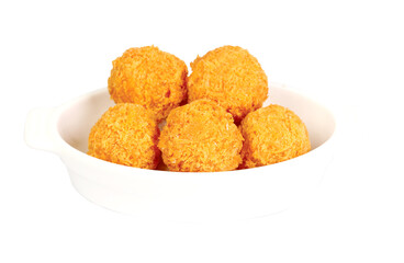 Cheese Ball. on a plate white background