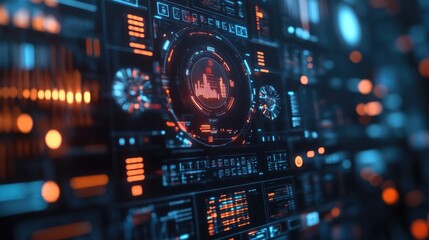 Obraz premium computer and business analysis and technology and digital marketing icons