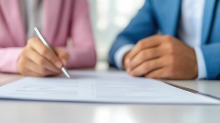 Business professionals sitting around a table discussing and reviewing documents highlighting their company s environmental social and governance ESG efforts and sustainable planning strategies