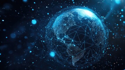 Obraz premium globe with network icon, futuristic tech 