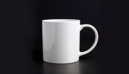 mug on black background creating a sleek and modern visual appeal