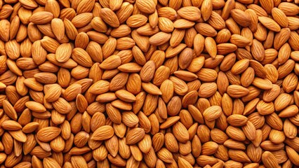 Naklejka premium Almond background with whole almond nuts top view, Almonds, background, nuts, flat lay, top view, healthy, food