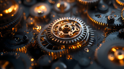 clock gear background and abstract . 3d, rendering, illustration