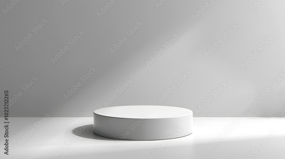 Poster minimalist display platform in soft lighting