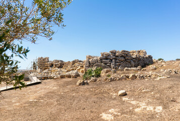 Ġgantija in Xagħra, geants towers prehistoric and megalithic center on the island of Gozo in Malta