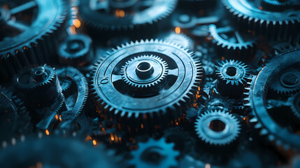 clock gear background and abstract . 3d, rendering, illustration