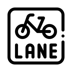 Bicycle Lane Sign line icon