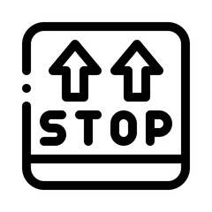 Stop Ahead Sign line icon
