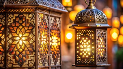 Ornate Lanterns Emit a Warm Glow Through Intricate Cutouts, Creating a Dazzling Display of Light and Shadow