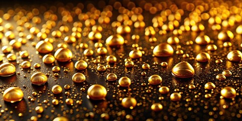 Golden droplets of pure luxury on a dark background, luxury, gold, droplets, elegant, shiny, glamour, expensive
