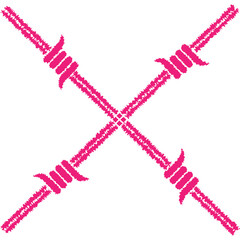 Aesthetic And Decorative Abstract Barbed Wire Line Art Element