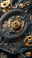 clock gear background and abstract . 3d, rendering, illustration