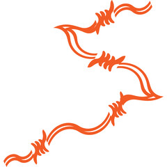 Aesthetic And Decorative Abstract Barbed Wire Line Art Element