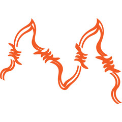 Aesthetic And Decorative Abstract Barbed Wire Line Art Element