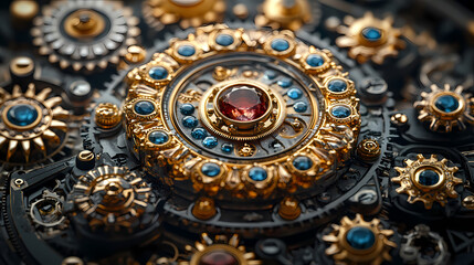 clock gear background and abstract . 3d, rendering, illustration