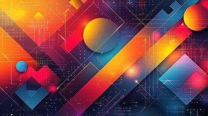Vibrant geometric shapes gradient background vector. Abstract trendy modern design wallpaper for landing page, covers, Brochures, flyers, Presentations,Banners. Vector illustration