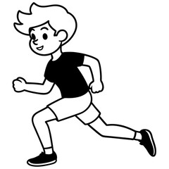 boy run on white  background 